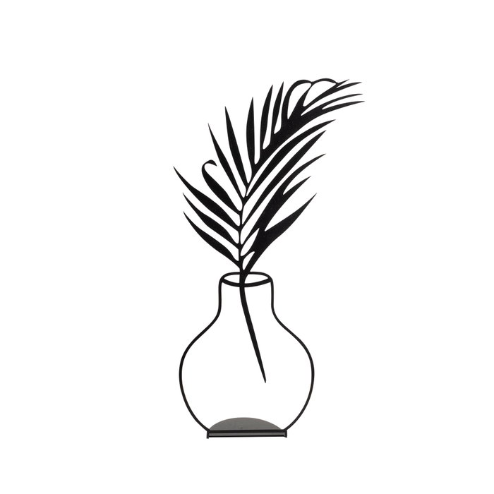 Aberto Design Flowerpot - 6 Objeto Decorativo de Metal Negro